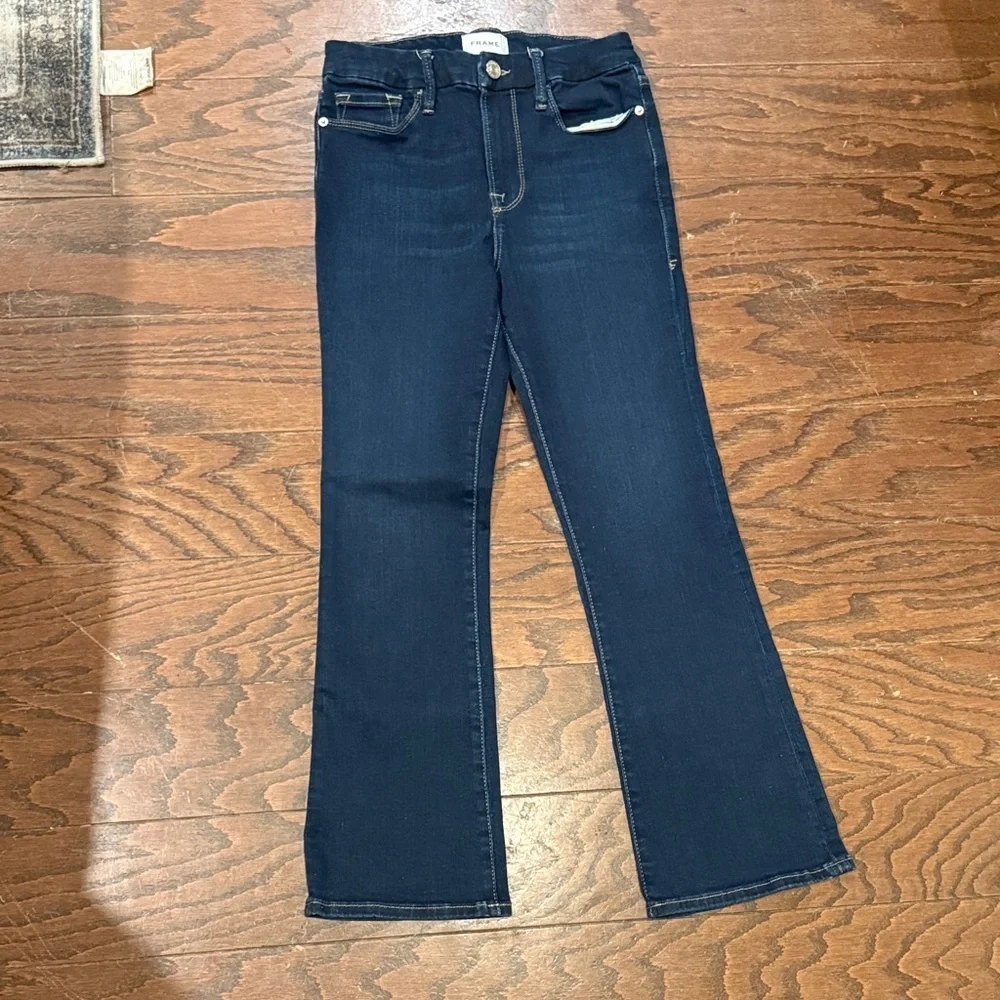 Frame Le crop mini bootcut jeans, size 16